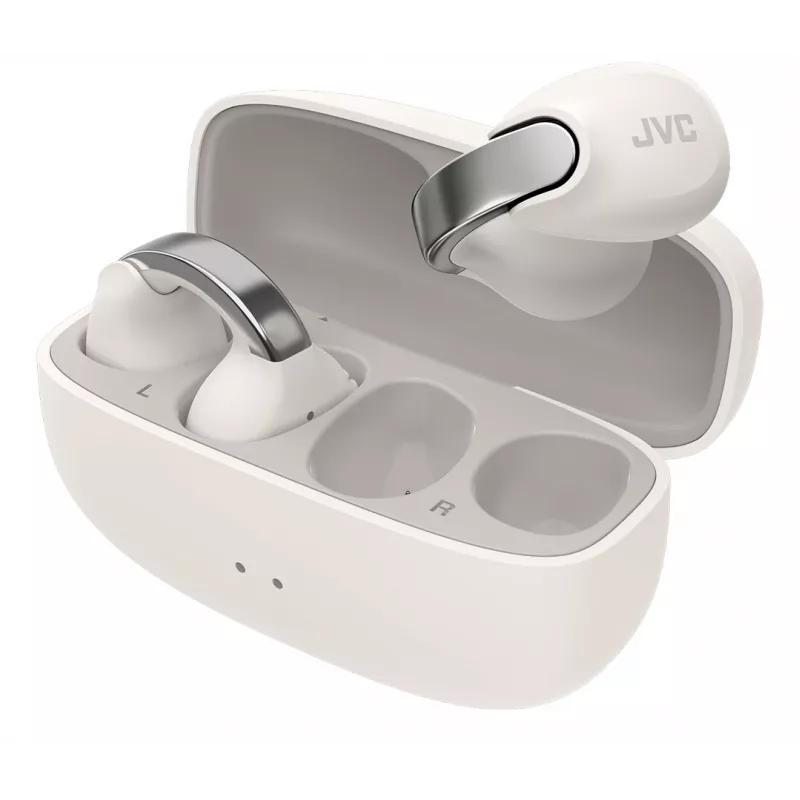 JVC HA-NP1T austiņas True Wireless Stereo (TWS) auss uzlikšanas stilā Zvani/Mūzika USB Type-C Bluetooth Sudraba, Balta