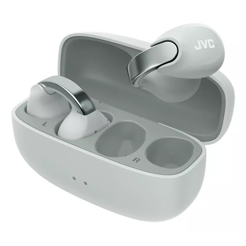 JVC HA-NP1T austiņas True Wireless Stereo (TWS) auss klips Zvani/Mūzika USB Type-C Bluetooth pelēkas, sudrabotas