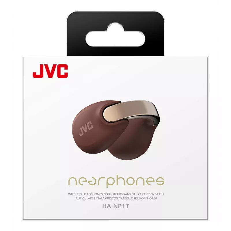 JVC HA-NP1T austiņas True Wireless Stereo (TWS) auss aizlipināšanas veidā zvaniem/mūzikai USB Type-C Bluetooth brūna, sudraba