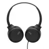 Austiņas JVC HA-S33UC binauālas vadu austiņas ar galvas loku, 2 draiveri 29,7 mm, 20–20000 Hz, 1,2 m kabelis, iebūvēts mikrofons, melns