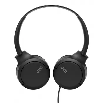 Austiņas JVC HA-S33UC binauālas vadu austiņas ar galvas loku, 2 draiveri 29,7 mm, 20–20000 Hz, 1,2 m kabelis, iebūvēts mikrofons, melns