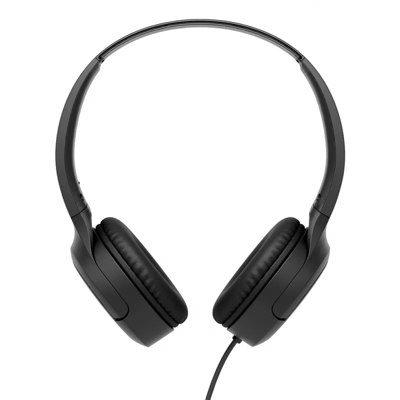 Austiņas JVC HA-S33UC binauālas vadu austiņas ar galvas loku, 2 draiveri 29,7 mm, 20–20000 Hz, 1,2 m kabelis, iebūvēts mikrofons, melns