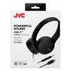 Austiņas JVC HA-S33UC binauālas vadu austiņas ar galvas loku, 2 draiveri 29,7 mm, 20–20000 Hz, 1,2 m kabelis, iebūvēts mikrofons, melns