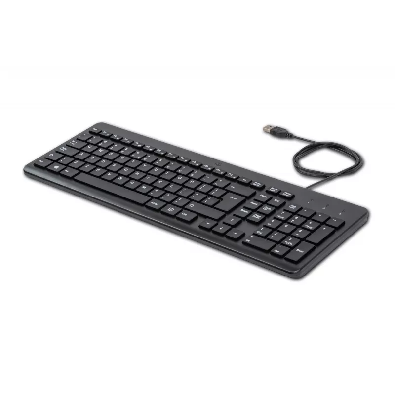 HP 150 vadu tastatūra, pilna izmēra (100%), vadu, USB, mehāniska, QWERTY, melna