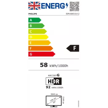 Philips 50PUS8510 127 cm (50 collas) 4K Ultra HD viedais televizors Wi-Fi melns