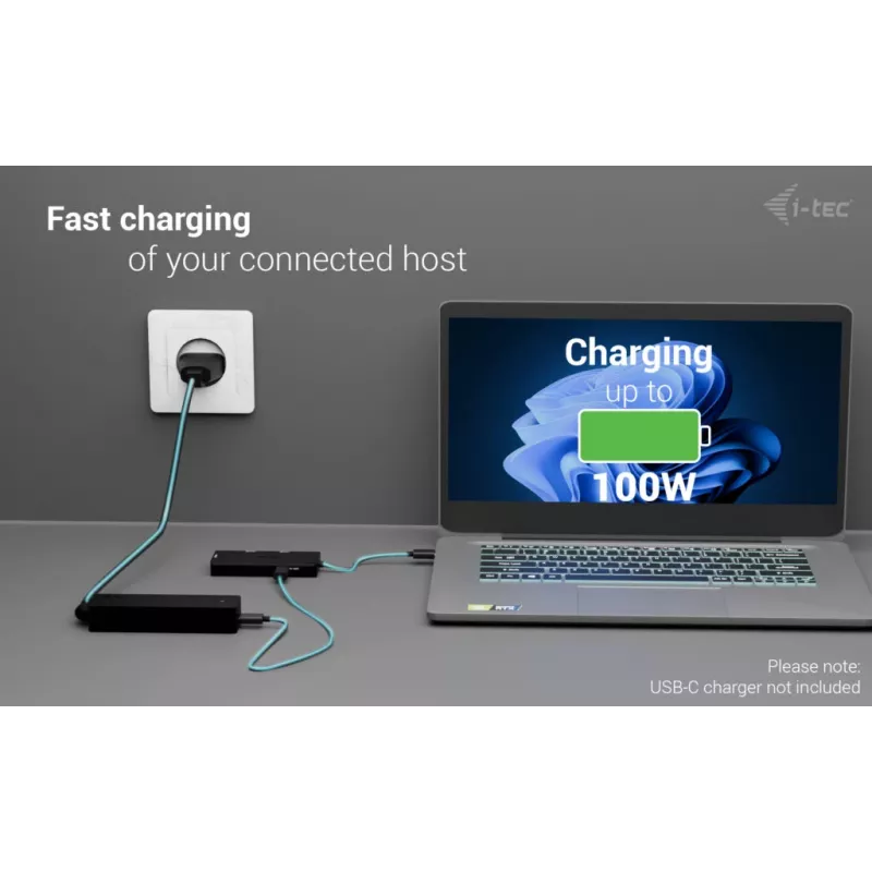 i-tec USB-C Triple 4K HDMI video adapteris, Power Delivery 100W