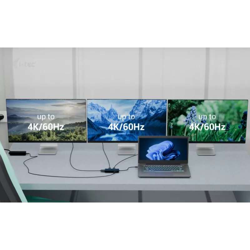 i-tec USB-C Triple 4K HDMI video adapteris, Power Delivery 100W