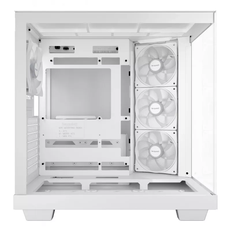 PC korpuss be quiet Light Base 500 LX balta Midi Tower ATX/PS2 PSU atbalsts 3x120 mm priekšā 1x120 mm aizmugurē atbalsta 2,5/3,5 collu diskus 305×436×432 mm