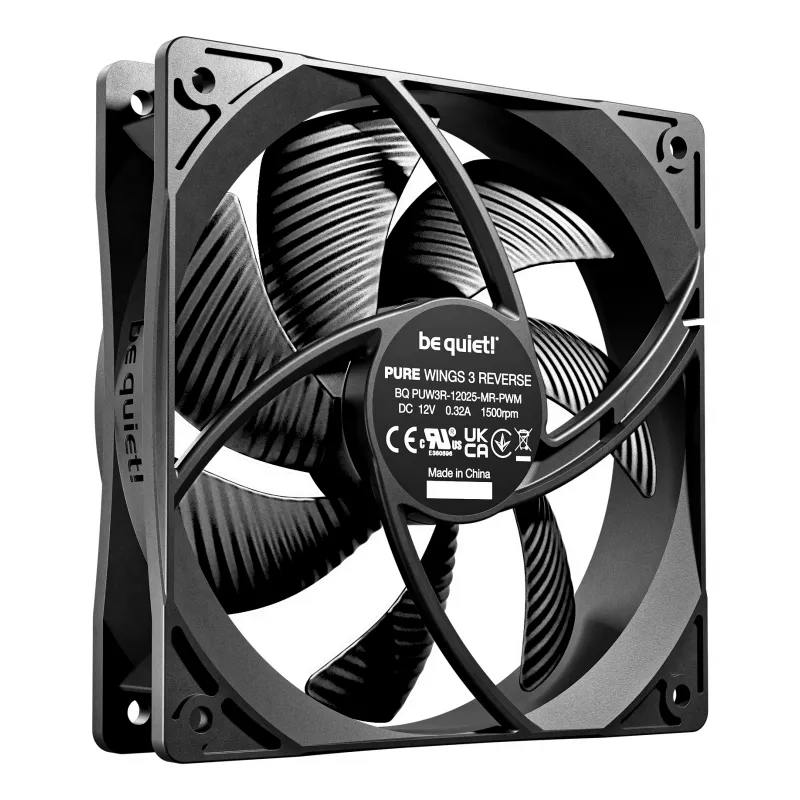be quiet Pure Wings 3 120mm | PWM Reverse Triple-Pack datora korpusa ventilators 12 cm Melns 3 gab.