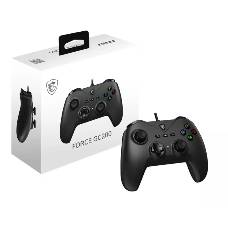 MSI FORCE GC200 spēļu kontrolieris melns USB kursorsvira analogais / digitālais Android, PC