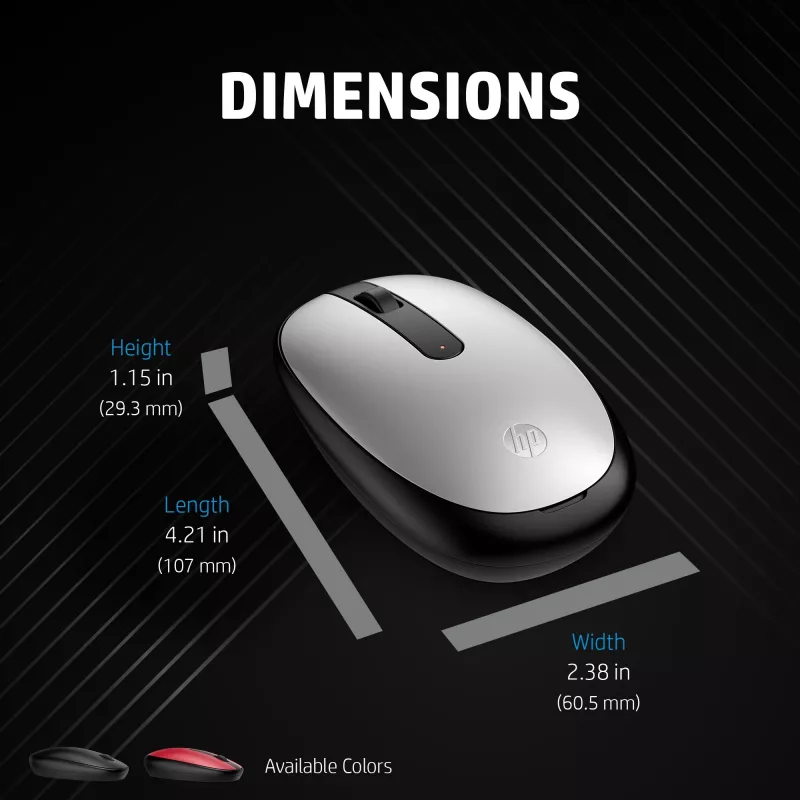 HP 240 melna Bluetooth pele, piemērota abām rokām, optiskā, Bluetooth, 1600 DPI, melna