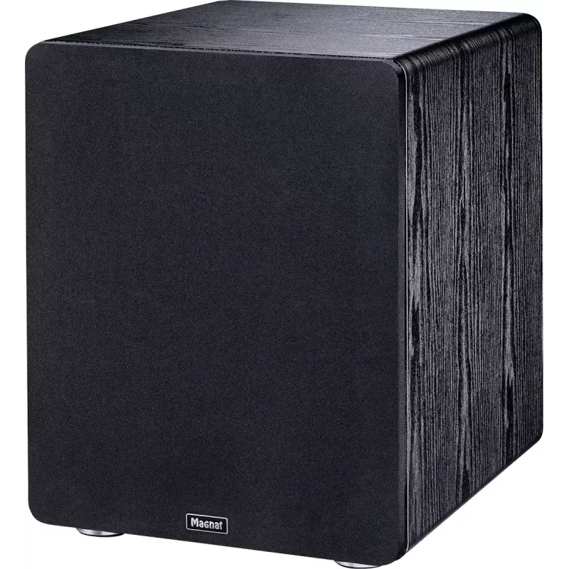 Aktīvais zemfrekvences skaļrunis Magnat Alpha RS12 — 12 collu draiveris, 120 W RMS, 20–200 Hz, D klase, melns