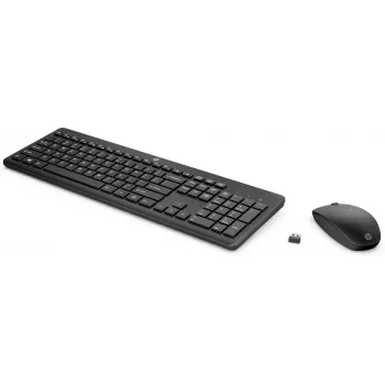 HP 230 bezvadu peles un tastatūras komplekts, pilna izmēra (100%), bezvadu, RF bezvadu, membrānas, melns, iekļauta pele