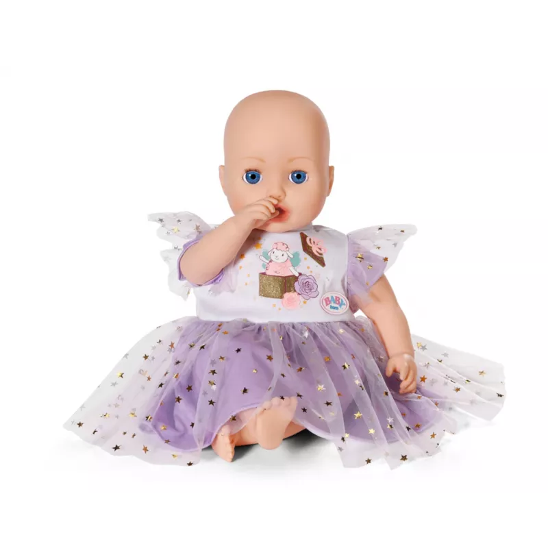 Leļļu kleita ZAPF BABY born Ceriņu tilla kleita 43 cm lellēm, audums, daudzkrāsaina, salokāma, vecums 3+