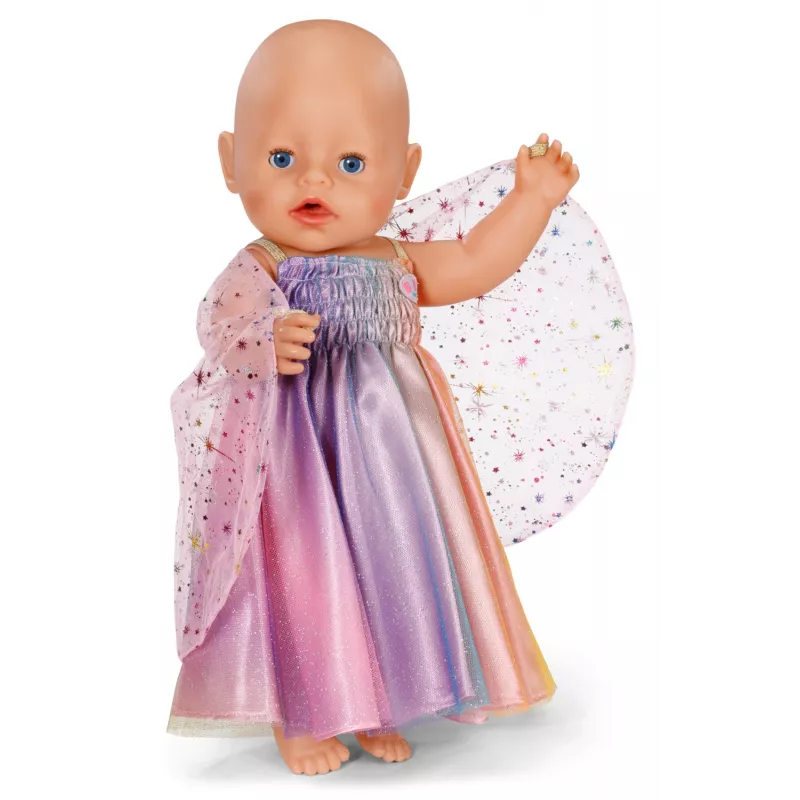 Leļļu kleita ZAPF BABY born Varavīksnes naktskrekls 3–12 gadiem, tekstila, daudzkrāsu, salokāma