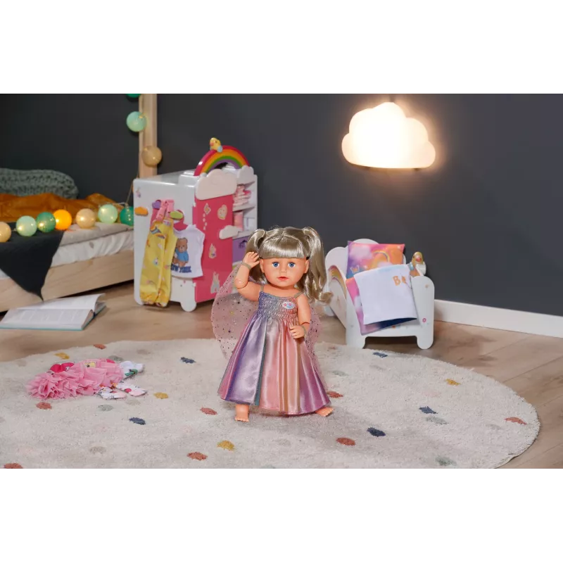 Leļļu kleita ZAPF BABY born Varavīksnes naktskrekls 3–12 gadiem, tekstila, daudzkrāsu, salokāma