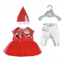Leļļu kleita ZAPF BABY born Ziemassvētku kleita 43 cm lellēm, tekstils, daudzkrāsaina, salokāma, vecums 3–12