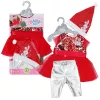 Leļļu kleita ZAPF BABY born Ziemassvētku kleita 43 cm lellēm, tekstils, daudzkrāsaina, salokāma, vecums 3–12
