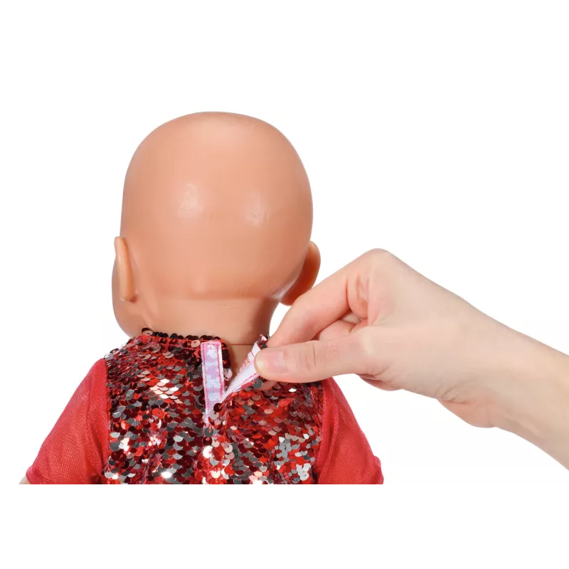 Leļļu kleita ZAPF BABY born Ziemassvētku kleita 43 cm lellēm, tekstils, daudzkrāsaina, salokāma, vecums 3–12