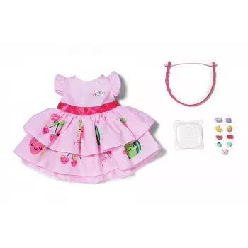 Leļļu kleita ZAPF BABY born Kleita ar Pinplay 43 cm lellei, daudzkrāsaina, salokāma, vecumam 3+