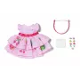 Leļļu kleita ZAPF BABY born Kleita ar Pinplay 43 cm lellei, daudzkrāsaina, salokāma, vecumam 3+