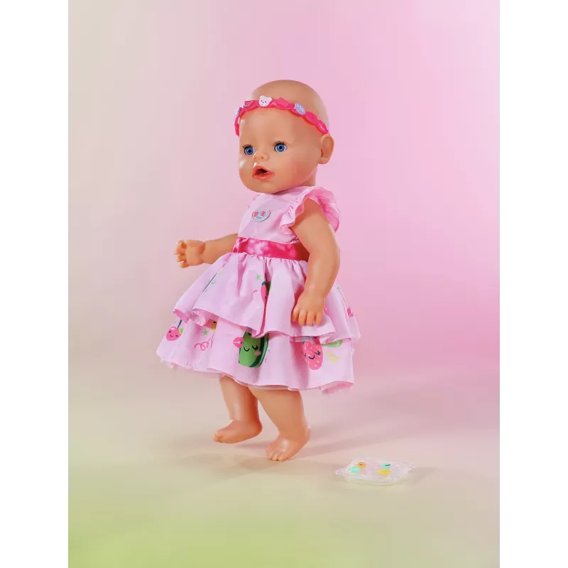 Leļļu kleita ZAPF BABY born Kleita ar Pinplay 43 cm lellei, daudzkrāsaina, salokāma, vecumam 3+