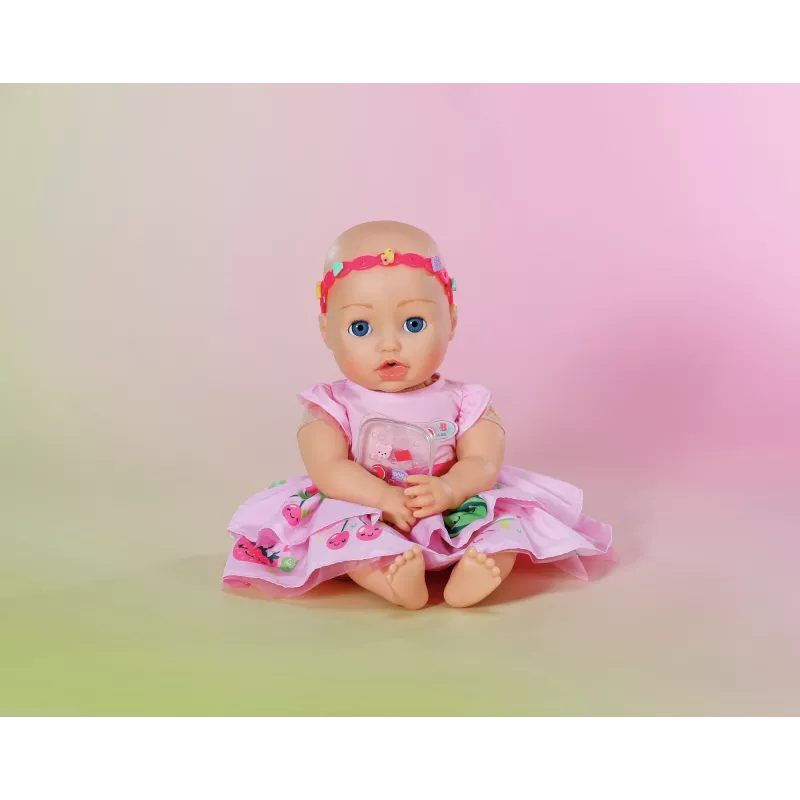 Leļļu kleita ZAPF BABY born Kleita ar Pinplay 43 cm lellei, daudzkrāsaina, salokāma, vecumam 3+
