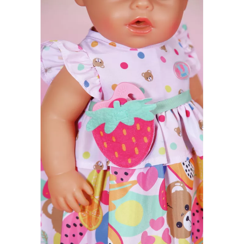 Leļļu kleita ZAPF BABY born Dress Fruit 43 cm lellēm, daudzkrāsaina, salokāma, vecumam 3+