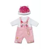 Leļļu apģērbu komplekts ZAPF BABY born Onesie ar cepuri 43 cm lellēm, daudzkrāsains, salokāms, vecumam 3+