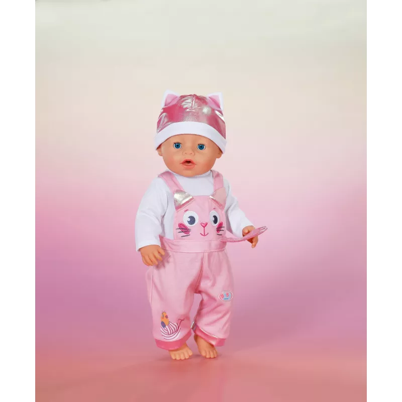 Leļļu apģērbu komplekts ZAPF BABY born Onesie ar cepuri 43 cm lellēm, daudzkrāsains, salokāms, vecumam 3+