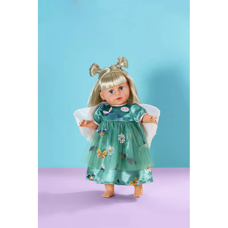 Leļļu kleita ZAPF BABY born Fairy Dress with Wings 43 cm lellēm, daudzkrāsu, salokāma, no 3 gadu vecuma