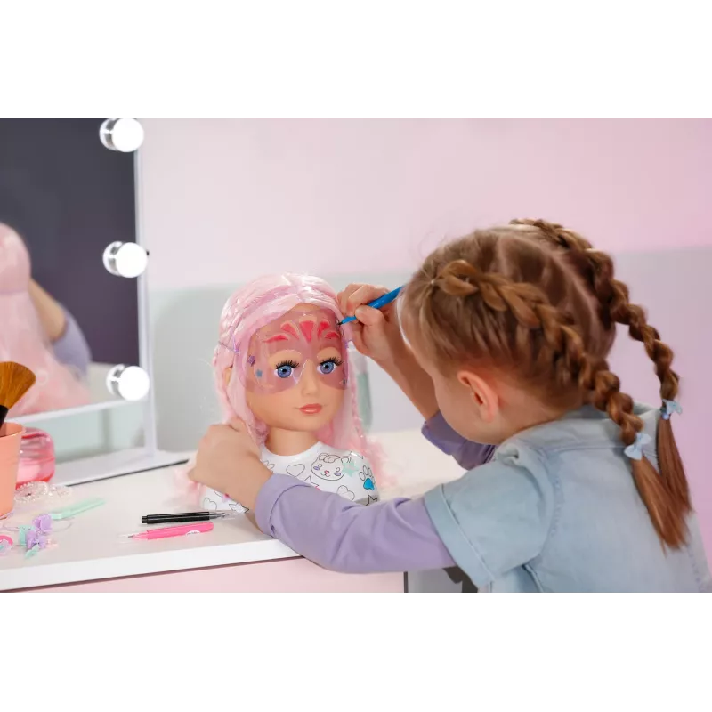 BABY born Styling Head Artist, grima/veidošanas lelles galva, sieviete, 3 gadi, daudzkrāsains