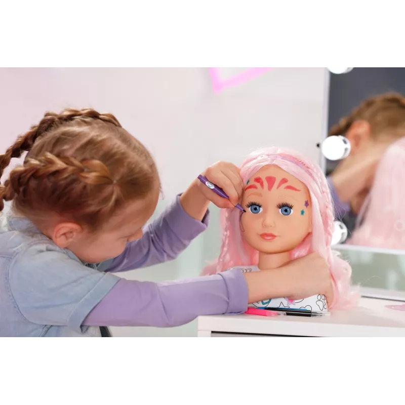 BABY born Styling Head Artist, grima/veidošanas lelles galva, sieviete, 3 gadi, daudzkrāsains