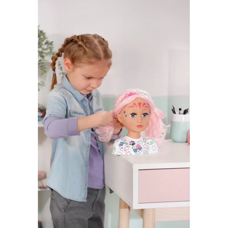 BABY born Styling Head Artist, grima/veidošanas lelles galva, sieviete, 3 gadi, daudzkrāsains