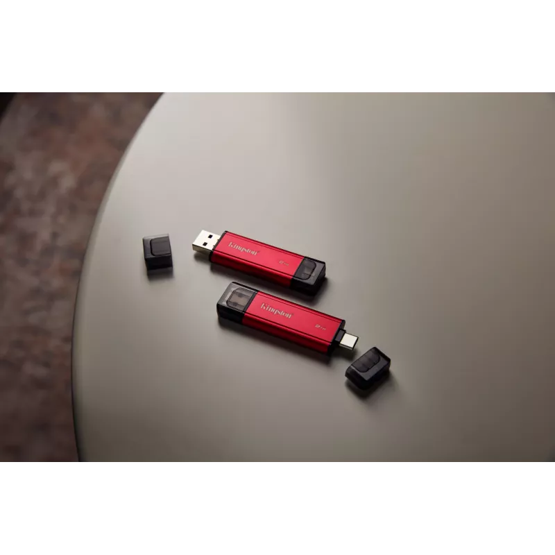 Ārējais SSD Kingston 2 TB Dual USB-A/USB-C, USB 3.2 Gen 2, lasīšanas ātrums 1050 MB/s, rakstīšanas ātrums 950 MB/s, melns/sarkans