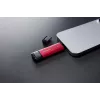 Ārējais SSD Kingston 2 TB Dual USB-A/USB-C, USB 3.2 Gen 2, lasīšanas ātrums 1050 MB/s, rakstīšanas ātrums 950 MB/s, melns/sarkans