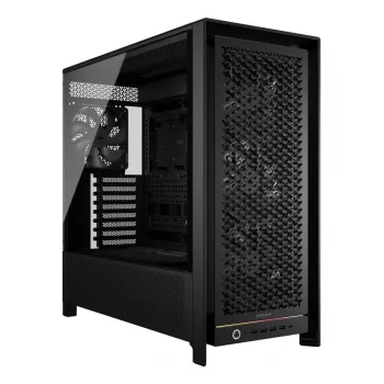 PC Midi Tower korpuss CORSAIR FRAME 5000D RS — melns, ATX/EATX atbalsts, 3x140 mm priekšējie ventilatori, rūdīts stikls, 250×556×542 mm