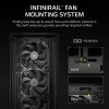 PC Midi Tower korpuss CORSAIR FRAME 5000D RS — melns, ATX/EATX atbalsts, 3x140 mm priekšējie ventilatori, rūdīts stikls, 250×556×542 mm