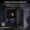 PC Midi Tower korpuss CORSAIR FRAME 5000D RS — melns, ATX/EATX atbalsts, 3x140 mm priekšējie ventilatori, rūdīts stikls, 250×556×542 mm