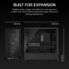 PC Midi Tower korpuss CORSAIR FRAME 5000D RS — melns, ATX/EATX atbalsts, 3x140 mm priekšējie ventilatori, rūdīts stikls, 250×556×542 mm