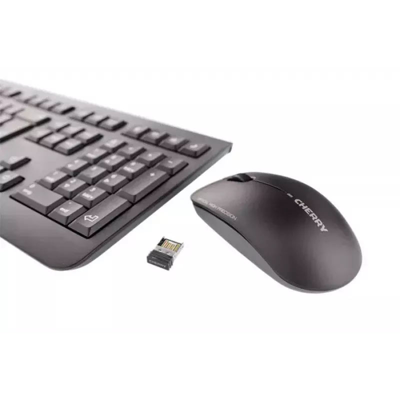 CHERRY DW 3000 tastatūra Pele iekļauta Universāls RF Bezvadu AZERTY Franču Melna