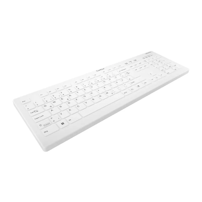 Contour Design Active Key Contour QuickClean medicīniskā tastatūra ar noņemamu pārsegu pilna izmēra bezvadu balta DE C8112