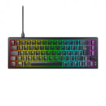 CHERRY K5V2 Compact spēļu tastatūra, USB, QWERTZ, vācu izkārtojums, melna, 68 taustiņi, RGB LED