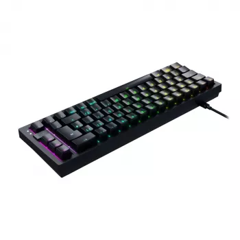 CHERRY K5V2 Compact spēļu tastatūra, USB, QWERTZ, vācu izkārtojums, melna, 68 taustiņi, RGB LED