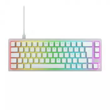 CHERRY K5V2 kompakta tastatūra spēlēm USB QWERTZ vācu balta 68 taustiņi RGB LED