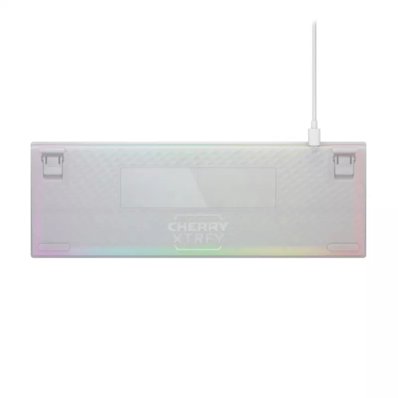 CHERRY K5V2 kompakta tastatūra spēlēm USB QWERTZ vācu balta 68 taustiņi RGB LED