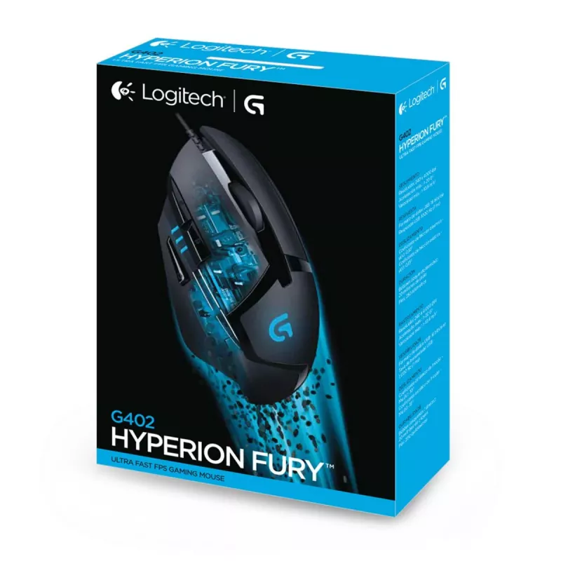 LOGITECH G402 FPS spēļu pele USB Hyperion Fury - EWR2