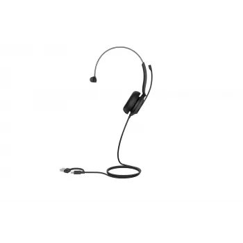 “Yealink UH35 Mono UC USB-C/A” austiņas, vadu, 20–20000 Hz, zvaniem/mūzikai, 96,5 g, austiņas, melnas