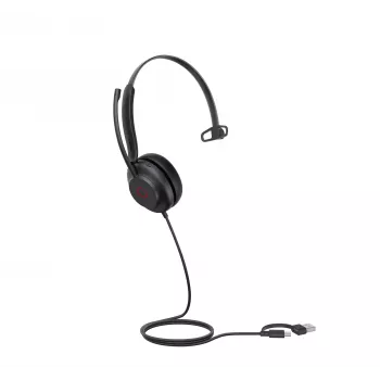 “Yealink UH35 Mono UC USB-C/A” austiņas, vadu, 20–20000 Hz, zvaniem/mūzikai, 96,5 g, austiņas, melnas