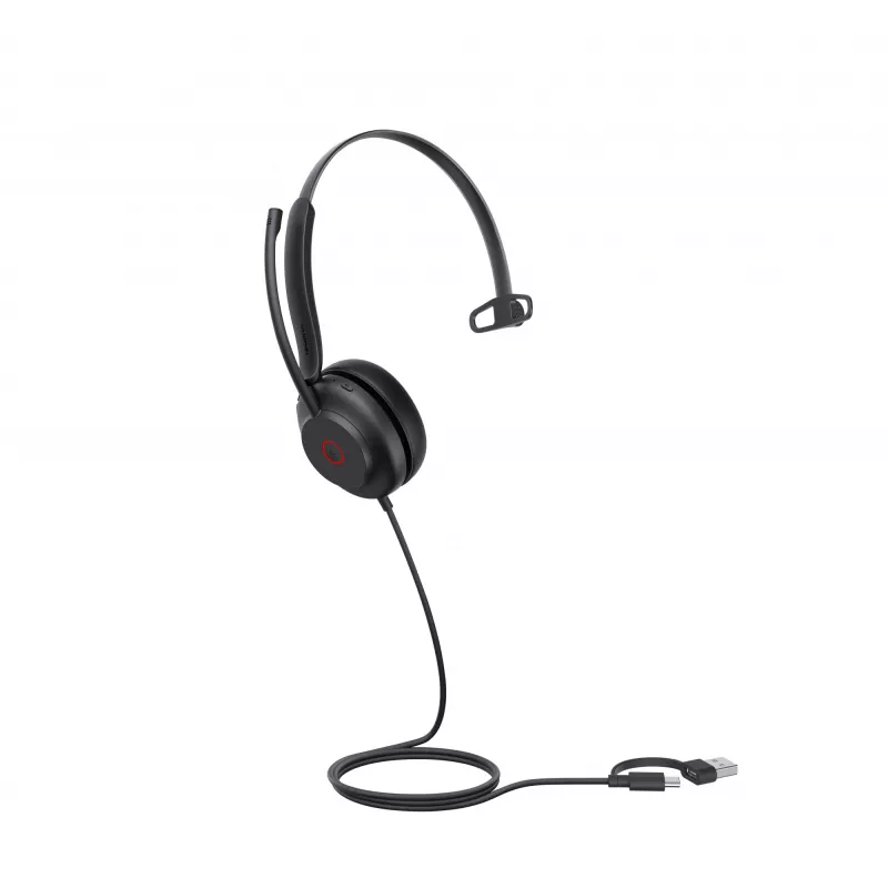 “Yealink UH35 Mono UC USB-C/A” austiņas, vadu, 20–20000 Hz, zvaniem/mūzikai, 96,5 g, austiņas, melnas